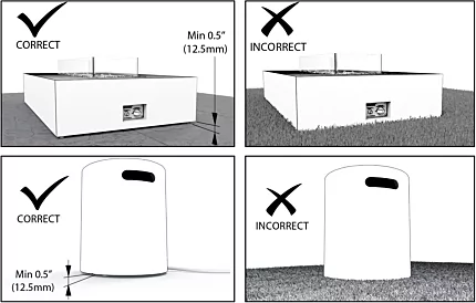 Clearances Requirements - Gas Fire Pit Kits, Fire Tables and Fire Pits 4