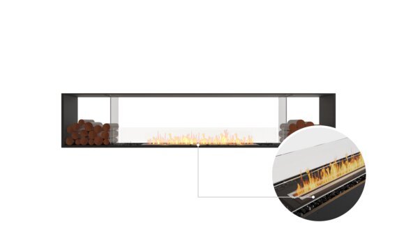 Flex 104DB.BX2 Double Sided - Ethanol - Black / Black / Installed view - Logs not included by EcoSmart Fire