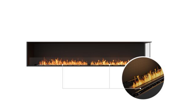 Flex 104RC Right Corner - Ethanol - Black / Black / Installed View by EcoSmart Fire