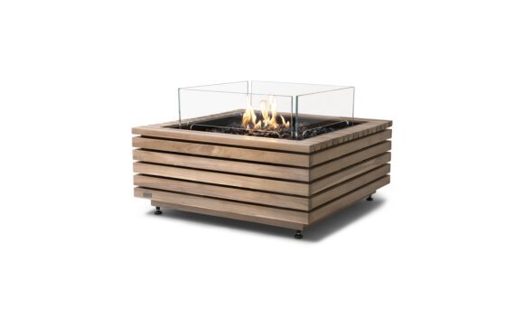 Base 30 Fire Table - Gas LP/NG / Teak / *Optional fire screen / Teak colours may vary by EcoSmart Fire