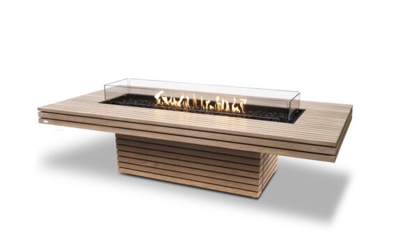 Gin 90 (Chat) Fire Table - Gas LP/NG / Teak by EcoSmart Fire