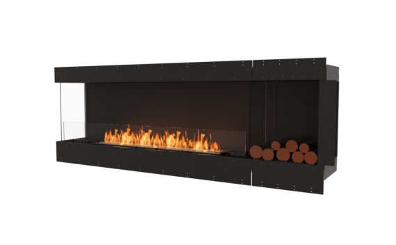 Flex 86LC.BXR Left Corner - Ethanol / Black / Uninstalled view - Logs not included by EcoSmart Fire