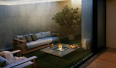 Residential Living Room Night - Residential fireplaces