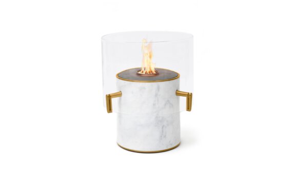 Pillar 3L Designer Fireplace - Ethanol - Black / Marble White by EcoSmart Fire