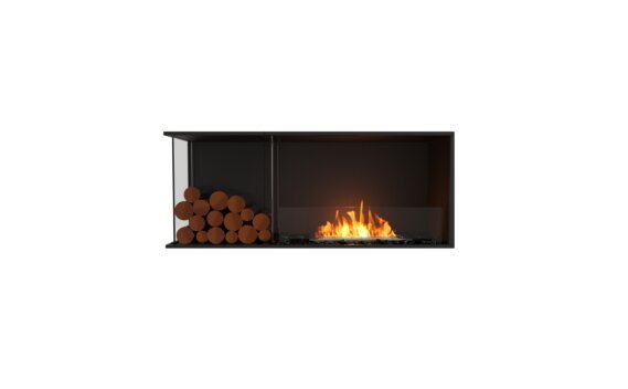 Flex 50LC.BXL Left Corner - Ethanol / Black / Installed view - Logs not included by EcoSmart Fire
