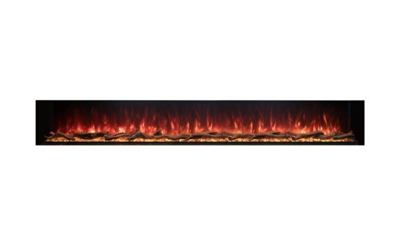 Cheminée à interrupteur 120 - électrique / noir / flamme orange Vue de face par EcoSmart Fire