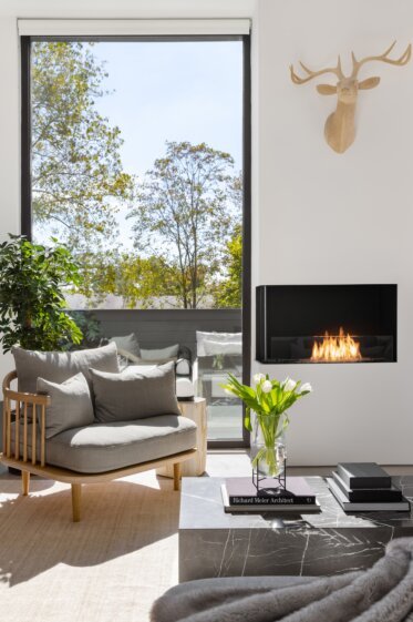 Long Branch Passive House - Residential fireplaces
