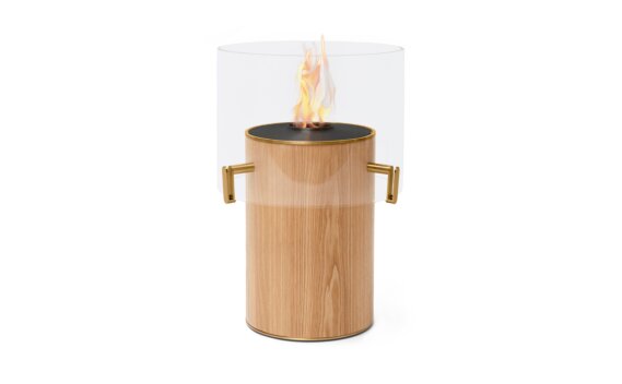 Pillar 3T Designer Fireplace - Ethanol - Black / Oak by EcoSmart Fire