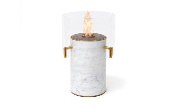 Pillar 3T Designer Fireplace - Ethanol - Black / Marble White by EcoSmart Fire